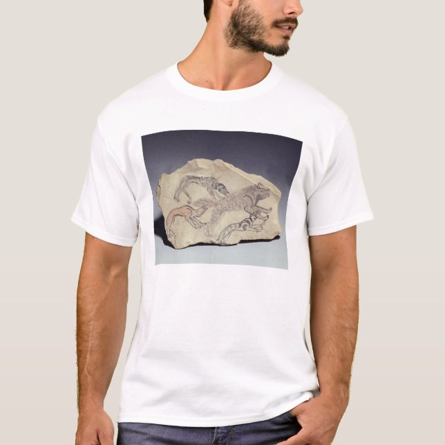 Ostracon depicting a dog chasing a hyena (limeston T-Shirt (Front)