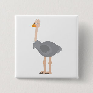 Ostrich 15 Cm Square Badge