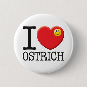 Ostrich 6 Cm Round Badge