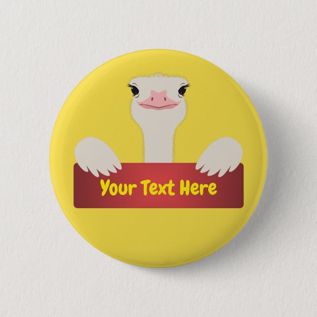Ostrich Banner 6 Cm Round Badge (Front)
