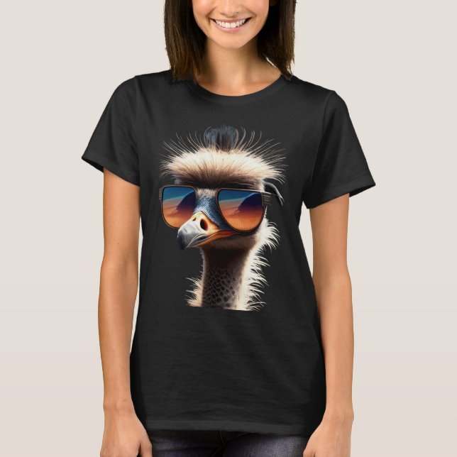 Ostrich Bird Emu Ratite I Love Ostriches Allegedly T-Shirt (Front)