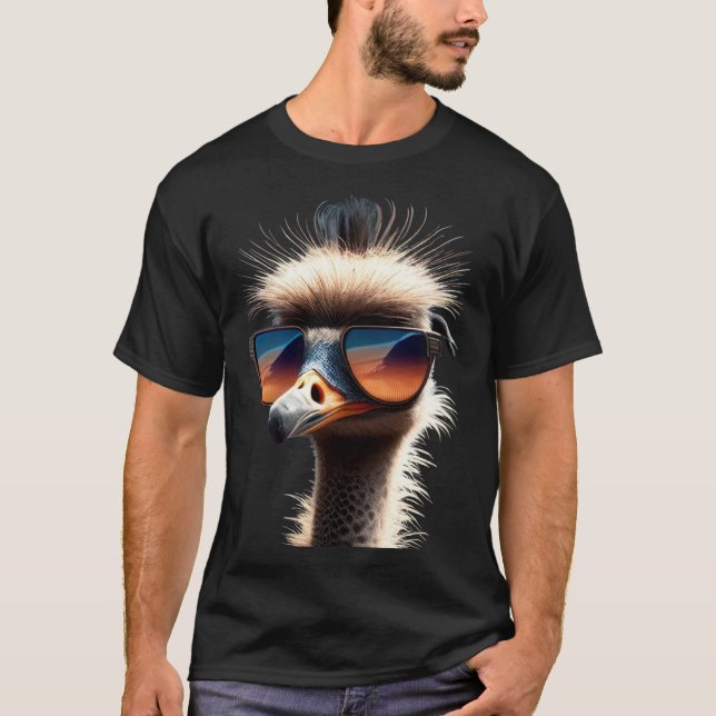 Ostrich Bird Emu Ratite I Love Ostriches Allegedly T-Shirt (Front)