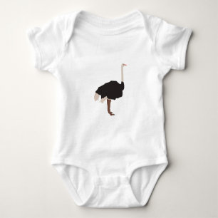 Ostrich Bird Illustration  Baby Bodysuit