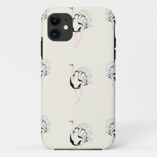 ostrich bird on brown iPhone 11 case