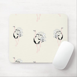 ostrich bird on brown mouse mat