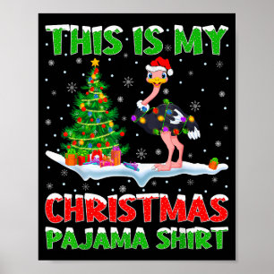 Ostrich Bird Xmas Tree Lights This Is My Christmas Poster