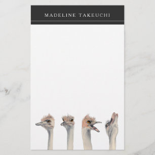 Ostrich Birds Funny Animal   Add Your Name Stationery