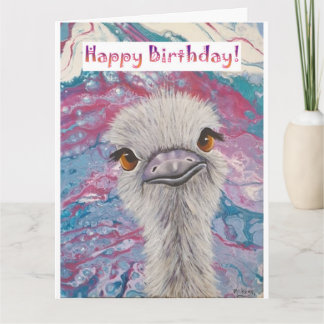 Ostrich Birthday Card