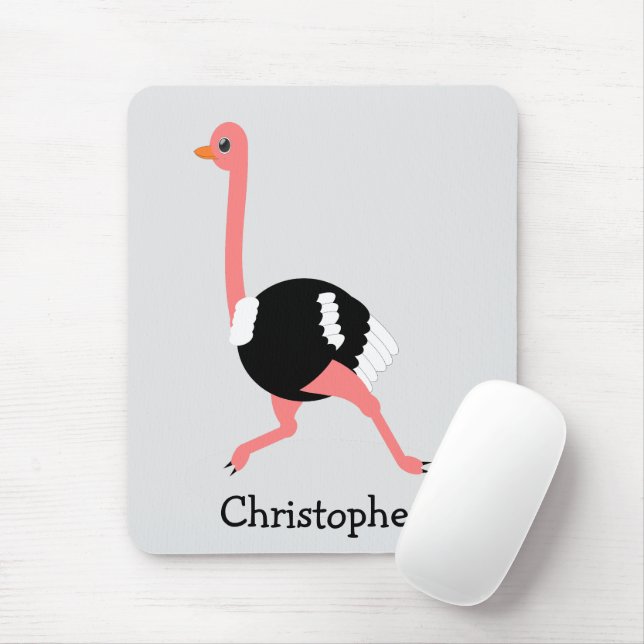 Ostrich Design Mouse Mat (With Mouse)