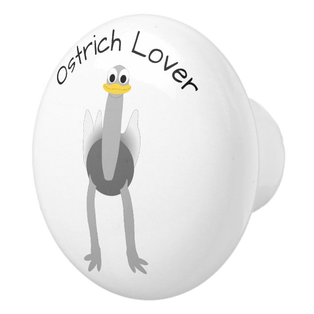 Ostrich Design Personalised Ceramic Knob (Right)