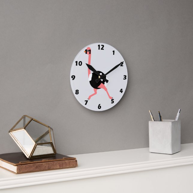 Ostrich Design Round Clock (Office)