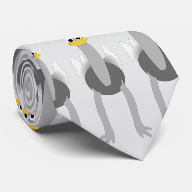 Ostrich Design Tie (Rolled)