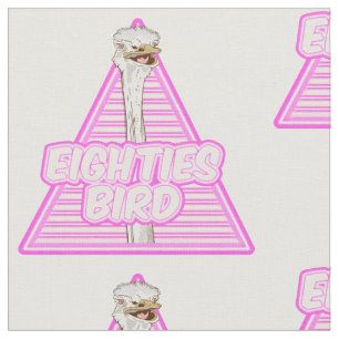 Ostrich Eighties Bird Fabric