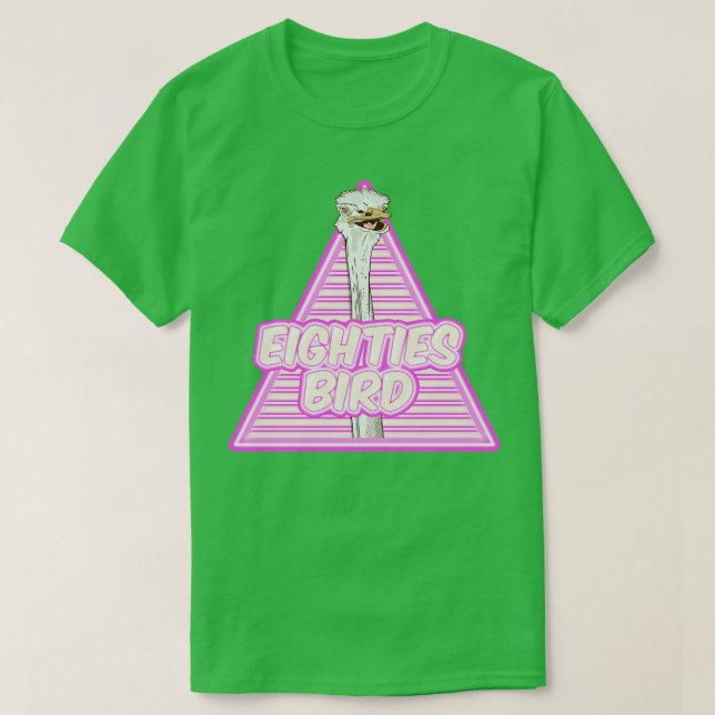 Ostrich Eighties bird T-Shirt (Design Front)