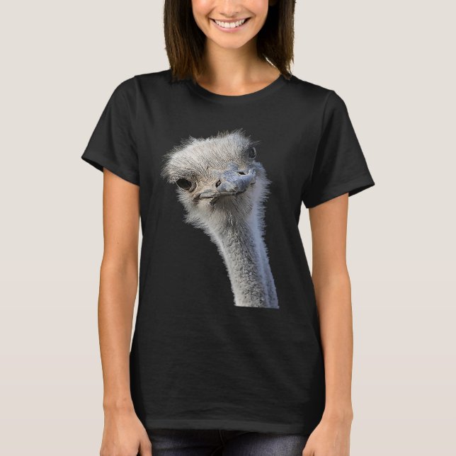 Ostrich Face With Gormless Expression T-Shirt (Front)