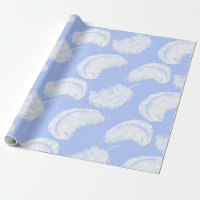 Ostrich feathers on periwinkle blue background 
