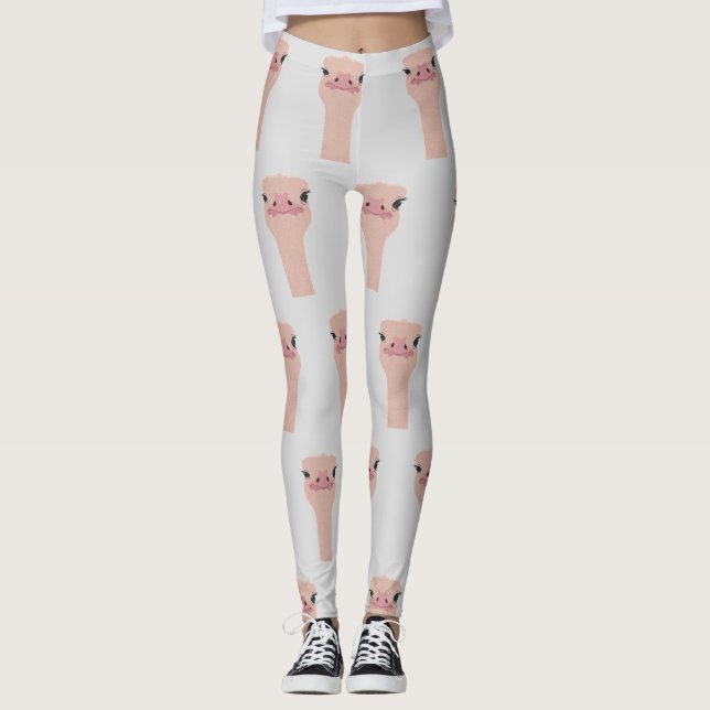 Ostrich funny face leggings (Front)