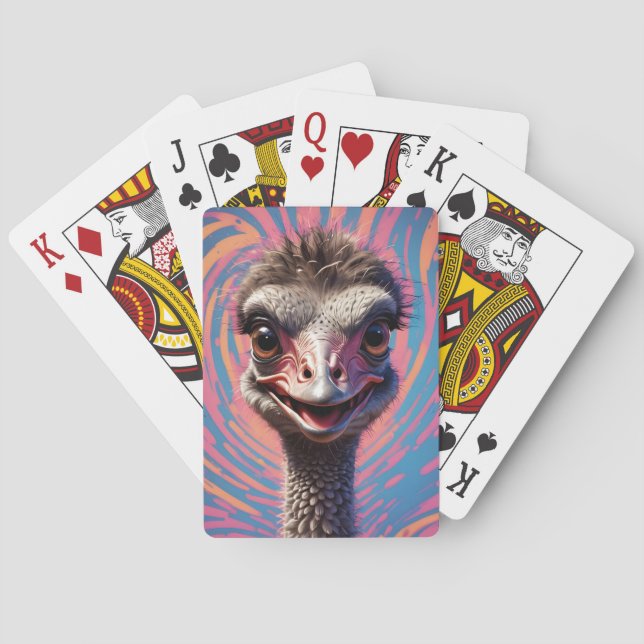 Ostrich funny poker Classic Playing Cards (Back)