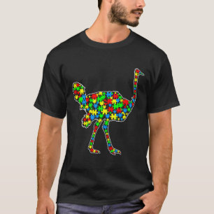 Ostrich Funny Puzzle Animals Autism Awareness T-Shirt