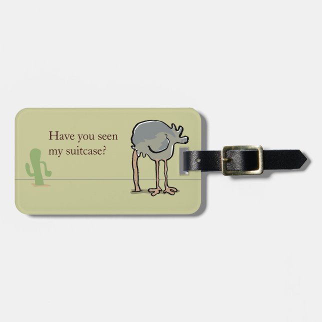 ostrich hiding luggage tag (Front Horizontal)