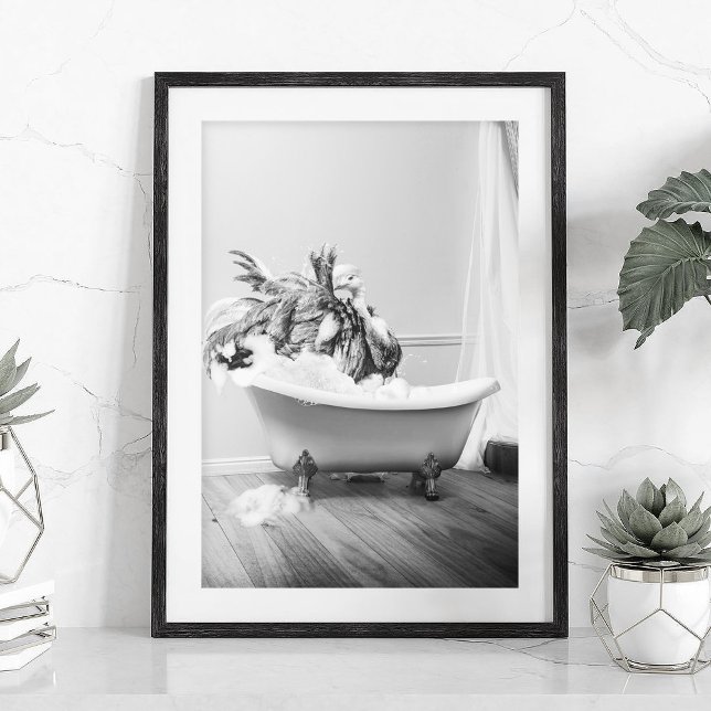 Ostrich in a bathtub Poster (Creator Uploaded)