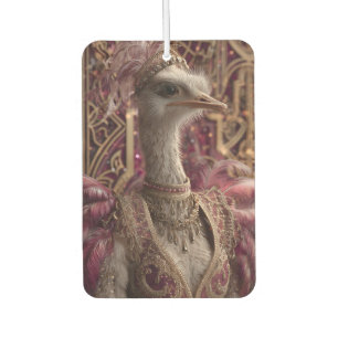 Ostrich in Ornate Royal Gown and Crown Car Air Freshener