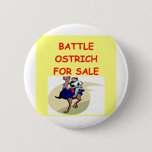 ostrich joke 6 cm round badge