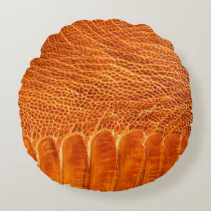Ostrich leather texture round cushion
