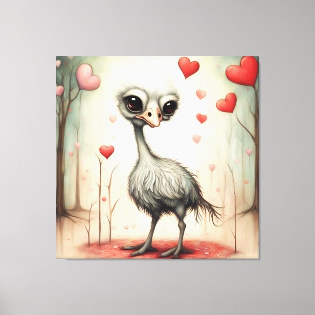 Ostrich Love 2 Canvas Print (Front)