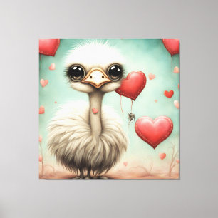 Ostrich Love 3 Canvas Print