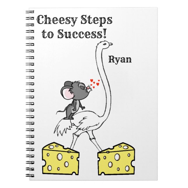Ostrich Mouse Cheese Notebook (Front)