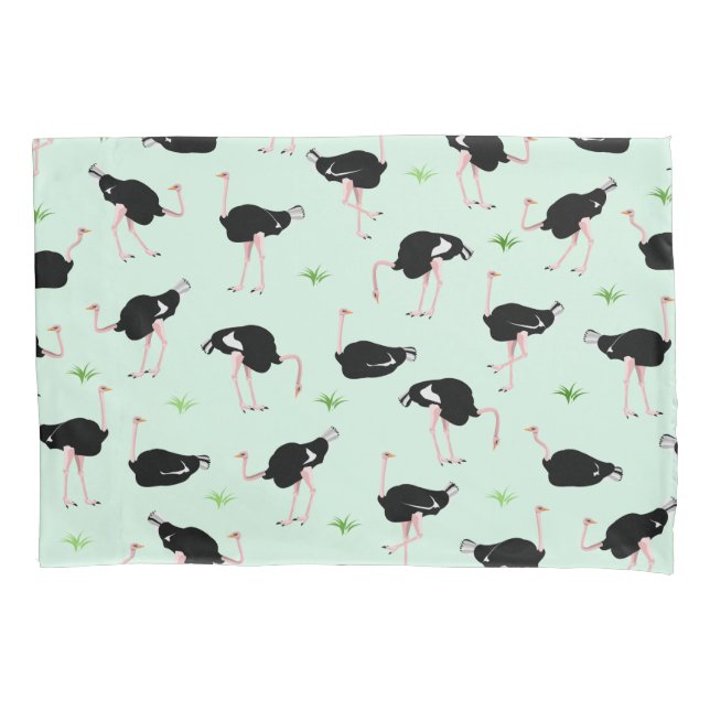 Ostrich pattern pillowcase (Front)