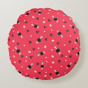 Ostrich pattern round cushion