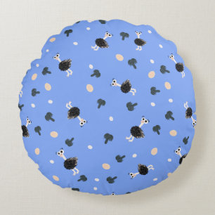 Ostrich pattern round pillow