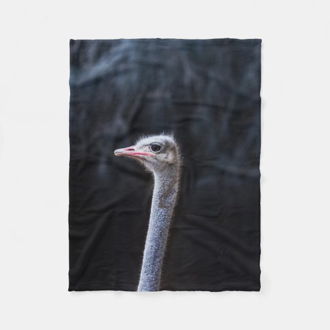 Ostrich Photography Fleece Blanket (Front)
