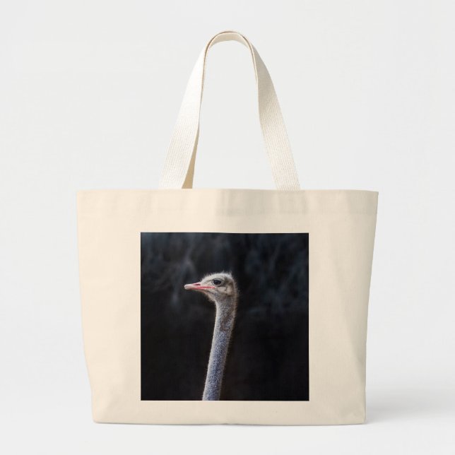 Ostrich Photography Large Tote Bag (Front)