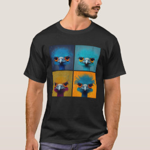 Ostrich Pop Illustration Colourful Animal Women 1 T-Shirt
