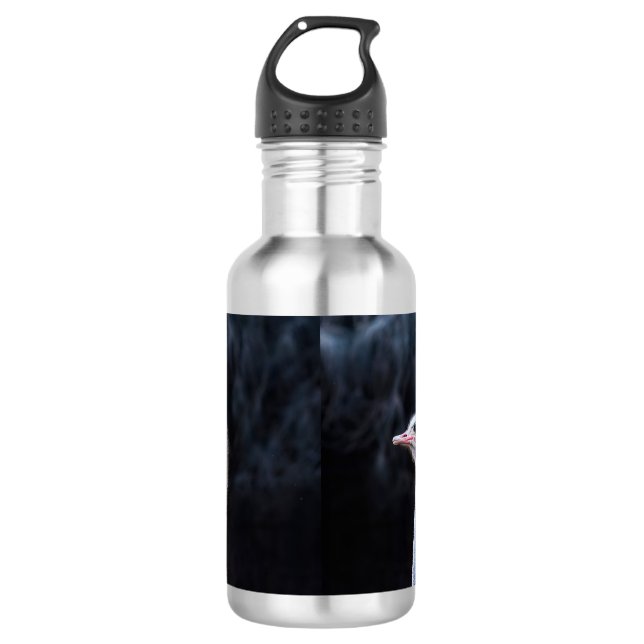 ostrich portrait     532 ml water bottle (Front)