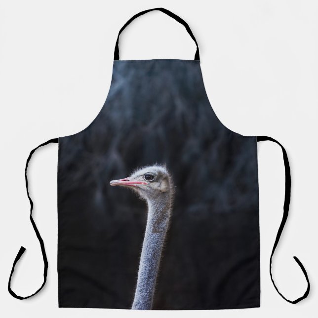 ostrich portrait    apron (Front)