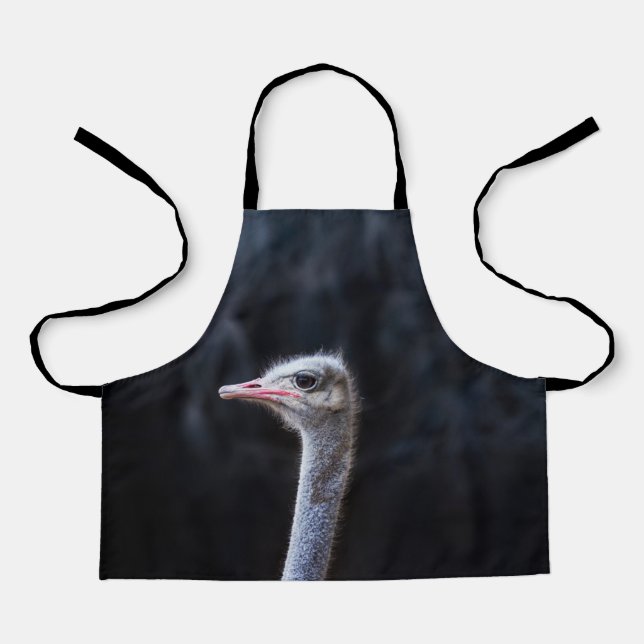 ostrich portrait  apron (Front)