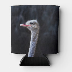 ostrich portrait can cooler