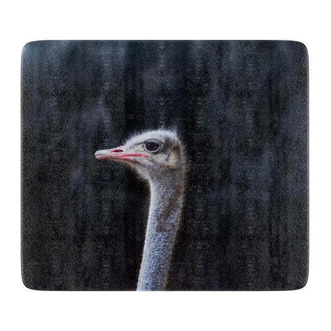ostrich portrait     cutting board (Front)