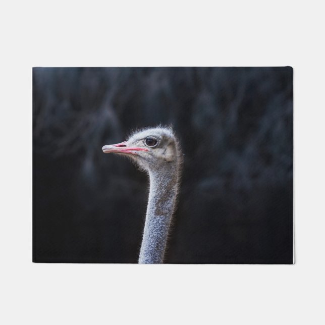 ostrich portrait  doormat (Front)