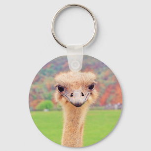 Ostrich portrait key ring