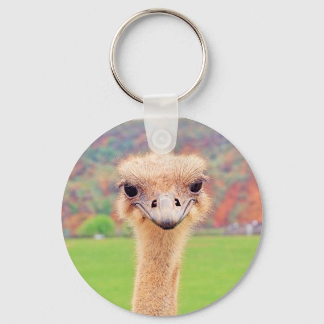 Ostrich portrait key ring (Front)