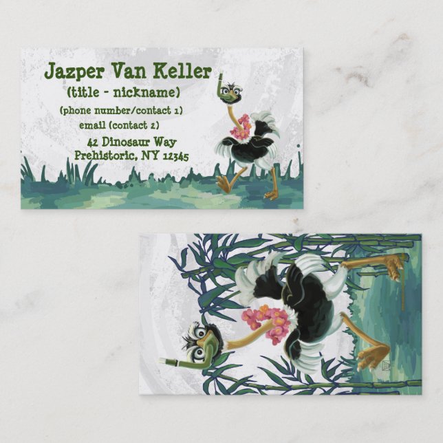 Ostrich Race in the Swamp Business Card (Front/Back)