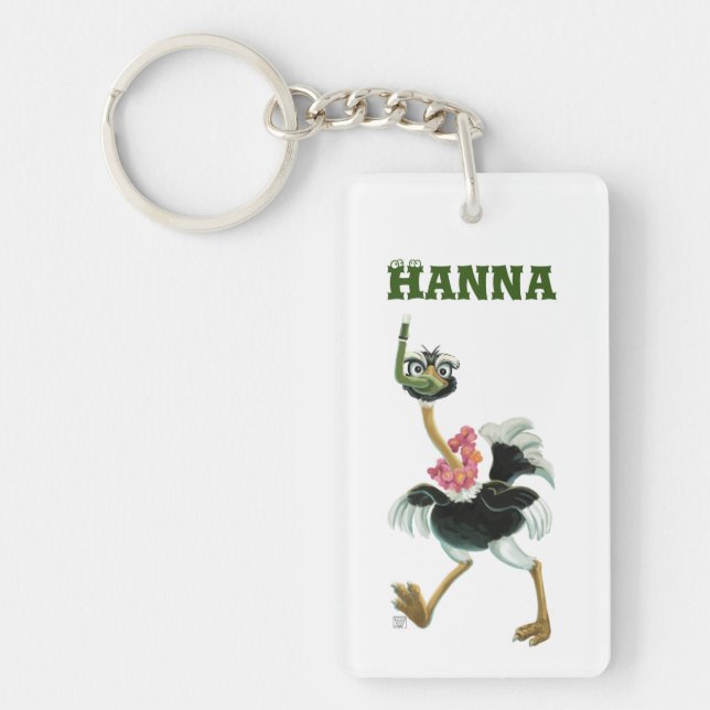 Ostrich Race in the Swamp Key Ring (Front)