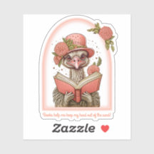 Ostrich Reading a Book Custom-Cut Vinyl Sticker