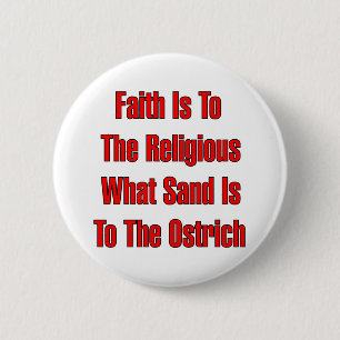 Ostrich Religion 6 Cm Round Badge