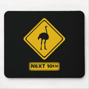 ostrich road sign mouse mat